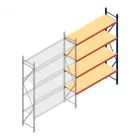 Weitspannregal AR 3000x1850x600 mm (hxbxt) 4 Ebenen blau Anbauregal mit vormontierten Rahmen