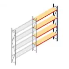Weitspannregal AR 3000x2250x400 mm (hxbxt) 4 Ebenen blau Anbauregal