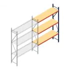 Weitspannregal AR 3000x2250x600 mm (hxbxt) 3 Ebenen blau Anbauregal mit vormontierten Rahmen