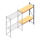 Weitspannregal AR 3000x2250x800 mm (hxbxt) 2 Ebenen blau Anbauregal mit vormontierten Rahmen