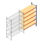 Weitspannregal AR 3000x2250x800 mm (hxbxt) 5 Ebenen blau Anbauregal mit vormontierten Rahmen