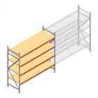 Weitspannregal AR 2000x2700x800 mm (hxbxt) 4 Ebenen verzinkt Anfangsregal mit vormontierten Rahmen