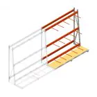 Regal für vertikale Lagerung AR einseitig 2000x1850x900 mm (hxbxt) 3 Ebenen Anbauregal