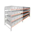 Fächerschrank AR 2000x2250x1200 mm (hxbxt) 4 Ebenen mit 40 Euronormbehältern Anbauregal