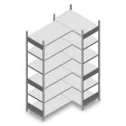 Eckregal Heavy Duty 2500x1000/1600x600 mm (hxbxt) 6 Ebenen 150 kg