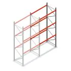 Palettenregal AR T2 3500x1850x1100mm (hxbxt) 3 Ebenen 2530kg/Ebene Anbauregal mit vormontierten Rahmen