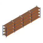 Vorteilsreihe Weitspannregal Kimer 1750x6250x800 mm (hxbxt) 4 Ebenen mit vormontierten Rahmen