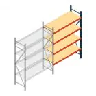 Weitspannregal AR 2000x1610x600 mm (hxbxt) 4 Ebenen blau Anbauregal