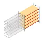 Weitspannregal AR 2000x2700x1000 mm (hxbxt) 5 Ebenen blau Anbauregal mit vormontierten Rahmen