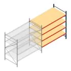 Weitspannregal AR 2000x2700x1200 mm (hxbxt) 4 Ebenen blau Anbauregal