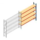 Weitspannregal AR 2000x2700x400 mm (hxbxt) 4 Ebenen blau Anbauregal