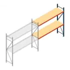 Weitspannregal AR 2000x2700x600 mm (hxbxt) 2 Ebenen blau Anbauregal