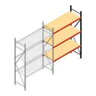 Weitspannregal AR 2250x1610x600 mm (hxbxt) 3 Ebenen verzinkt Anbauregal