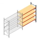 Weitspannregal AR 2500x2250x800 mm (hxbxt) 4 Ebenen verzinkt Anbauregal