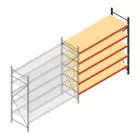 Weitspannregal AR 2250x2700x800 mm (hxbxt) 5 Ebenen verzinkt Anbauregal