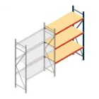 Weitspannregal AR 2500x1610x600 mm (hxbxt) 3 Ebenen blau Anbauregal