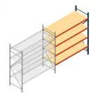 Weitspannregal AR 2500x2010x800 mm (hxbxt) 4 Ebenen blau Anbauregal