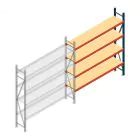 Weitspannregal AR 2500x2250x400 mm (hxbxt) 4 Ebenen blau Anbauregal