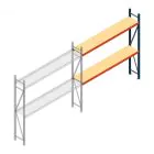 Weitspannregal AR 2500x2700x400 mm (hxbxt) 2 Ebenen blau Anbauregal