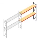 Weitspannregal AR 2500x2700x500 mm (hxbxt) 2 Ebenen verzinkt Anbauregal