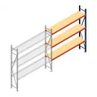 Weitspannregal AR 2250x2250x400 mm (hxbxt) 3 Ebenen blau Anbauregal