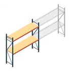 Weitspannregal AR 2000x2700x600 mm (hxbxt) 2 Ebenen blau Anfangsregal