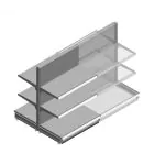 Gondola Tego Ladenregal 1400x1000x570 mm (hxbxt) 3 Ebenen RAL9006 Anfangsregal