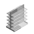 Gondola Tego Ladenregal 2200x1000x570 mm (hxbxt) 5 Ebenen RAL9006 Anfangsregal