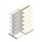 Gondola Tego Ladenregal 2400x1000x470 mm (hxbxt) 6 Ebenen RAL9001 Anbauregal