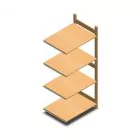 Holzfachbodenregal BT Euro 1800x770x600 mm (hxbxt) 4 Ebenen Anbauregal