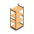 Holzfachbodenregal BT Euro 1800x770x600 mm (hxbxt) 4 Ebenen Anfangsregal