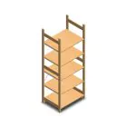 Holzfachbodenregal BT Euro 2100x770x600 mm (hxbxt) 5 Ebenen Anfangsregal