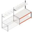 Verpackungstisch doppelstöckig mit Aufbau 1905x1000x2000 mm (bxtxh) Anbauregal