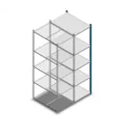 Mittellast-Fachbodenregal 2000x550x800mm (hxbxt) 5 Ebenen blau Anbauregal
