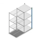 Fachbodenregal Medium Duty 2000x850x800mm (hxbxt) 4 Ebenen blau Anbauregal