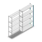 Fachbodenregal Medium Duty 2200x1300x400mm (hxbxt) 5 Ebenen blau Anbauregal