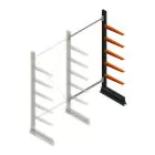 Leichtes Kragarmregal einseitig 2000x1000x500 mm (hxbxt) 5 Ebenen Anbauregal