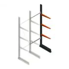Leichtes Kragarmregal einseitig 2500x750x600 mm (hxbxt) 3 Ebenen Anbauregal