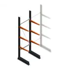 Leichtes Kragarmregal einseitig 2500x750x600 mm (hxbxt) 3 Ebenen Anfangsregal