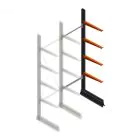 Leichtes Kragarmregal einseitig 2500x750x600 mm (hxbxt) 4 Ebenen Anbauregal