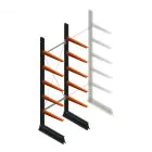 Leichtes Kragarmregal einseitig 2500x750x600 mm (hxbxt) 5 Ebenen Anfangsregal