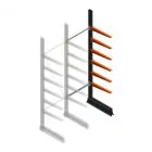 Leichtes Kragarmregal einseitig 2500x750x600 mm (hxbxt) 6 Ebenen Anbauregal