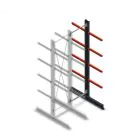 Medium Kragarmregal doppelseitig 3000x750x600 mm (hxbxt) 4 Ebenen Anbauregal