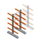 Mittleres Kragarmregal IT beidseitig 2455x1000x600 mm (hxbxt) 4 Ebenen Anfangsregal