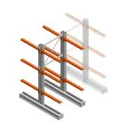 Mittleres Kragarmregal IT beidseitig 2455x1000x800 mm (hxbxt) 3 Ebenen Anfangsregal