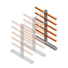 Mittel Kragarmregal IT doppelseitig 2455x1000x800 mm (hxbxt) 5 Ebenen Anbauregal