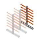 Mittel Kragarmregal IT doppelseitig 2455x1000x800 mm (hxbxt) 6 Ebenen Anbauregal