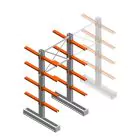 Mittel Kragarmregal IT beidseitig 2455x1200x600 mm (hxbxt) 4 Ebenen Anfangsregal