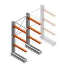Mittleres Kragarmregal IT einseitig 1990x1000x800 mm (hxbxt) 3 Ebenen Anfangsregal