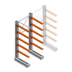 Mittel Kragarmregal IT einseitig 2455x1000x800 mm (hxbxt) 5 Ebenen Anfangsregal